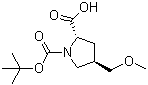 structure of CAS# 1378388-16-9, (2S,4S)-4-(甲氧基甲基)-1,2-吡咯烷二甲酸 1-叔丁基酯