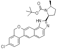CAS 登录号：1378392-94-9, (2S,5S)-2-(9-氯-1,11-二氢异苯并吡喃并[4',3':6,7]萘并[1,2-d]咪唑-2-基)-5-(甲基)吡咯烷-1-羧酸叔丁酯