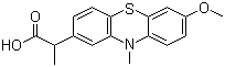 CAS 登录号：13799-03-6, 丙替嗪酸, 2-(7-甲氧基-10-甲基吩噻嗪-2-基)丙酸