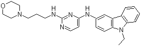structure of CAS# 1380432-32-5, N4-(9-乙基-9H-咔唑-3-基)-N2-[3-(4-吗啉基)丙基]-2,4-嘧啶二胺