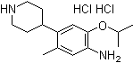 structure of CAS# 1380575-45-0, 5-甲基-2-异丙氧基-4-(4-哌啶基)苯胺二盐酸盐