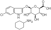 structure of CAS# 138182-20-4, 6-氯-3-吲哚基 beta-D-葡萄糖醛酸环己胺盐