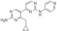 structure of CAS# 1383716-40-2, 4'-(Cyclopropylmethyl)-N2-4-pyridinyl[4,5'-bipyrimidine]-2,2'-diamine