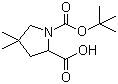 structure of CAS# 138423-86-6, (S)-1-叔丁氧羰基-4,4-二甲基吡咯烷-2-羧酸