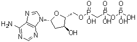 CAS 登录号：138998-91-1, 2'-脱氧腺苷 5'-[[[羟基(磷酰氧基)亚膦酰]甲基]膦酸氢酯]
