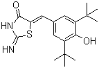 CAS 登录号：139226-28-1, 达布飞龙, 5-((Z)-4-羟基-3,5-二叔丁基苯基亚甲基)-2-亚氨基-4-噻唑烷酮, (5Z)-2-氨基-5-[(4-羟基-3,5-二叔丁基苯基)亚甲基]-1,3-噻唑-4-酮