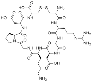 structure of CAS# 1392278-76-0, (6S,9S,15S,18R,23R,26S,29S)-18-amino-6-(4-aminobutyl)-9,26-bis(carboxymethyl)-15-[3-(diaminomethylideneamino)propyl]-2,5,8,11,14,17,25,28-octaoxo-20,21-dithia-1,4,7,10,13,16,24,27-octazabicyclo[27.3.0]dotriacontane-23-carboxylic acid
