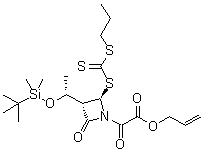 CAS 登录号：1392406-54-0, (3S,4R)-3-[(1R)-1-[[(1,1-二甲基乙基)二甲基硅烷基]氧基]乙基]-alpha,2-二氧代-4-[[(丙硫基)硫代甲酰]硫基]-1-吖丁啶乙酸2-丙烯-1-基酯
