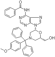 CAS # 139290-79-2, (2R-cis)-N-[9-[6-(Hydroxymethyl)-4-[(4-methoxyphenyl)diphenylmethyl]-2-morpholinyl]-9H-purin-6-yl]benzamide