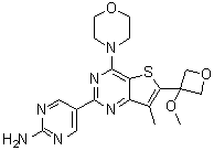 structure of CAS# 1394076-92-6, 5-[6-(3-甲氧基-3-氧杂环丁基)-7-甲基-4-(4-吗啉基)噻吩并[3,2-d]嘧啶-2-基]-2-嘧啶胺