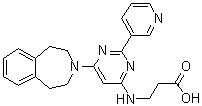 structure of CAS# 1394854-52-4, N-[2-(3-吡啶基)-6-(1,2,4,5-四氢-3H-3-苯并氮杂卓-3-基)-4-嘧啶基]-beta-丙氨酸