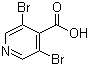 structure of CAS# 13958-91-3, 3,5-二溴吡啶-4-甲酸