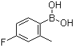structure of CAS# 139911-29-8, 4-氟-2-甲基苯硼酸
