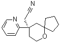 structure of CAS# 1401031-38-6, (9R)-9-(2-吡啶基)-6-氧杂螺[4.5]癸烷-9-乙腈