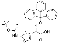 CAS 登录号：140128-20-7, (Z)-2-(2-叔丁氧羰基氨基噻唑-4-基)-2-三苯甲基氧亚氨基乙酸