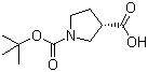 structure of CAS# 140148-70-5, (S)-1-Boc-吡咯烷-3-甲酸