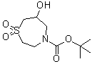 structure of CAS# 140217-83-0, Tetrahydro-6-hydroxy-1,4-thiazepine-4(5H)-carboxylic acid 1,1-dimethylethyl ester 1,1-dioxide