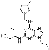 structure of CAS# 1402821-41-3, (2R)-2-[[6-[[(5-Methylthiophen-2-yl)methyl]amino]-9-propyl-9H-purin-2-yl]amino]butan-1-ol