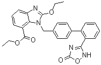 structure of CAS# 1403474-70-3, 1-[[2'-(2,5-二氢-5-氧代-1,2,4-恶二唑-3-基)联苯-4-基]甲基]-2-乙氧基-1H-苯并咪唑-7-羧酸乙酯