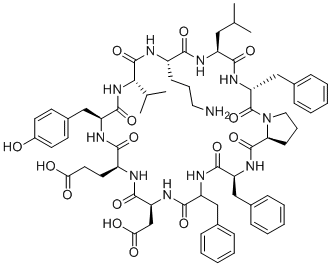 CAS 登录号：1404-88-2, 环[天冬氨酰-谷氨酰-酪氨酰-缬氨酰-鸟氨酰-亮氨酰-D-苯丙氨酰-脯氨酰-苯丙氨酰-DL-苯丙氨酰]