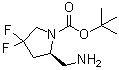 structure of CAS# 1407991-24-5, (2R)-2-(Aminomethyl)-4,4-difluoro-1-pyrrolidinecarboxylic acid 1,1-dimethylethyl ester
