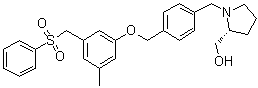 structure of CAS# 1415562-82-1, (2R)-1-[[4-[[3-甲基-5-[(苯磺酰基)甲基]苯氧基]甲基]苯基]甲基]-2-吡咯烷甲醇