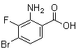 structure of CAS# 1416013-62-1, 2-氨基-4-溴-3-氟苯甲酸