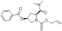 structure of CAS# 141818-73-7, (2S,4S)-N,N-二甲基-1-烯丙氧羰基-4-苯甲酰硫基-2-吡咯烷甲酰胺