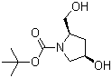 structure of CAS# 141850-54-6, (2R,4R)-4-羟基-2-(羟甲基)-1-吡咯烷羧酸叔丁酯