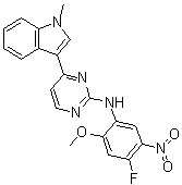 CAS # 1421372-94-2, N-(4-Fluoro-2-methoxy-5-nitrophenyl)-4-(1-methyl-1H-indol-3-yl)-2-pyrimidinamine