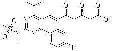 structure of CAS# 1422619-13-3, (3R,6E)-7-[4-(4-氟苯基)-6-异丙基-2-[甲基(甲基磺酰基)氨基]-5-嘧啶基]-3-羟基-5-氧代-6-庚烯酸