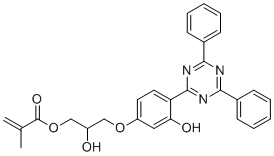 CAS 登录号：1426819-43-3, 3-(4-(4,6-二苯基-1,3,5-三嗪-2-基)-3-羟基苯氧基)-2-羟基丙基甲基丙烯酸酯