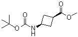 structure of CAS# 142733-63-9, 顺式-3-(叔丁氧羰基氨基)环丁烷羧酸甲酯