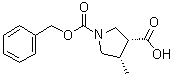 (3R,4S)-1-((Benzyloxy)carbonyl)-4-methylpyrrolidine-3-carboxylic acid molecular structure (CAS 1428243-36-0)