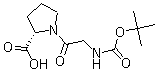 structure of CAS# 14296-92-5, N-[(tert-butoxy)carbonyl]glycyl-L-proline