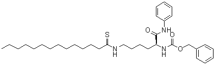 structure of CAS# 1429749-41-6, N-[(1S)-1-[(苯基氨基)羰基]-5-[(1-硫代十四烷基)氨基]戊基]氨基甲酸苄酯