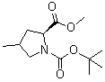 structure of CAS# 1430106-55-0, (2S)-4-甲基-1,2-吡咯烷二甲酸 1-叔丁基 2-甲基酯
