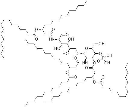 CAS 登录号：143110-73-0, 2-脱氧-6-O-[2-脱氧-2-[[(3R)-1-氧代-3-[(1-氧代十二烷基)氧基]十四烷基]氨基]-3-O-[(3R)-1-氧代-3-[(1-氧代十四烷基)氧基]十四烷基]-4-O-膦酰-beta-D-吡喃葡萄糖基]-2-[[(3R)-1-氧代-3-[(1-氧代十六烷基)氧基]十四烷基]氨基]-D-葡萄糖