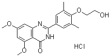CAS # 1431550-07-0, 2-[4-(2-Hydroxyethoxy)-3,5-dimethylphenyl]-5,7-dimethoxy-4(3H)-quinazolinone hydrochloride (1:1)