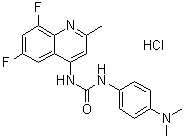 structure of CAS# 1431697-90-3, N-(6,8-二氟-2-甲基-4-喹啉基)-N'-[4-(二甲基氨基)苯基]脲盐酸盐