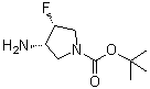 structure of CAS# 1431720-86-3, (3R,4S)-rel-3-氨基-4-氟-1-吡咯烷羧酸叔丁酯