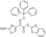 structure of CAS# 143183-03-3, (Z)-2-(2-氨基噻唑-4-基)-2-三苯甲氧亚氨基硫代乙酸(S-2-苯并噻唑)酯