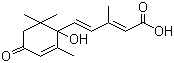 CAS # 14375-45-2, Abscisic acid, (+/-)-Abscisic acid, (2-cis,4-trans)-5-(1-Hydroxy-2,6,6-trimethyl-4-oxo-2-cyclohexen-1-yl)-3-methyl-2,4-pentadienoic acid, ABA