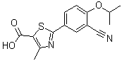 structure of CAS# 144060-52-6, 2-[3-氰基-4-(1-甲基乙氧基)苯基]-4-甲基-5-噻唑羧酸
