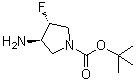structure of CAS# 1441392-27-3, (3R,4R)-3-氨基-4-氟-1-吡咯烷羧酸叔丁酯
