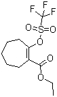 structure of CAS# 144242-09-1, 2-三氟甲基磺酰氧基-1-环庚烯-1-甲酸乙酯