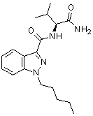 structure of CAS# 1445752-09-9, N-[(1S)-1-(氨基羰基)-2-甲基丙基]-1-戊基-1H-吲唑-3-甲酰胺