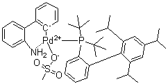 CAS 登录号：1447963-75-8, [2'-(氨基)[1,1'-联苯]-2-基][二(1,1-二甲基乙基)[2',4',6'-三(1-甲基乙基)[1,1'-联苯]-2-基]膦](甲烷磺酸基)钯