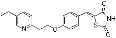 CAS 登录号：144809-28-9, 5-[[4-[2-(5-乙基-2-吡啶基)-乙氧基]苯基]亚甲基]-2,4-噻唑烷二酮