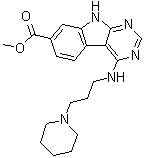 structure of CAS# 1448723-60-1, 4-[[3-(1-哌啶基)丙基]氨基]-9H-嘧啶并[4,5-b]吲哚-7-羧酸甲酯